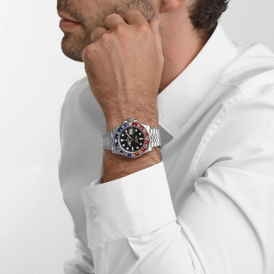 Rolex GMT-Master II Pepsi - front view showing iconic red-blue bezel and black dial