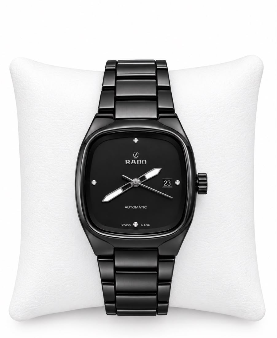 Rado True Square Diamonds Black Ceramic Swiss Made Watch