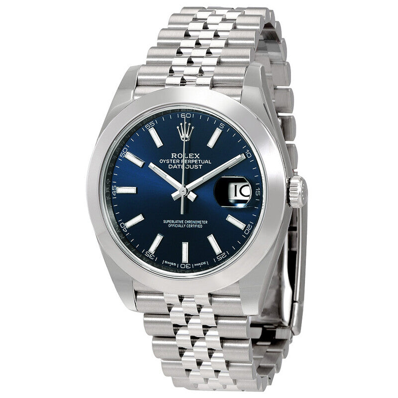 Rolex Datejust 41 Blue Dial front angle view